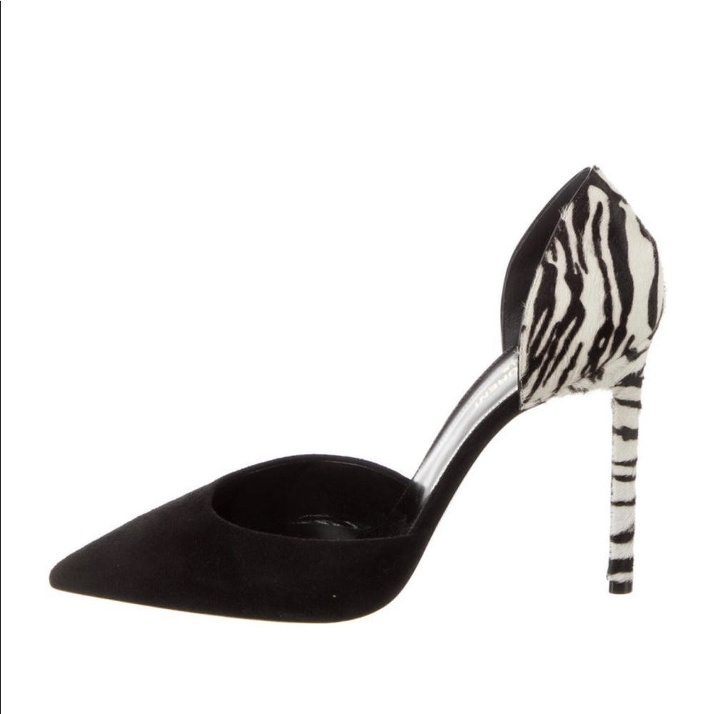 Saint Laurent Suede Animal Print Pumps